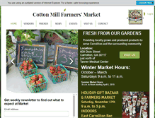 Tablet Screenshot of cottonmillfarmersmarket.org